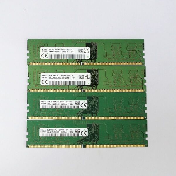 デスクトップ メモリ 32GB セット DDR4 3200/PC4-25600 SK hynix 8G x4枚 8GB 32G