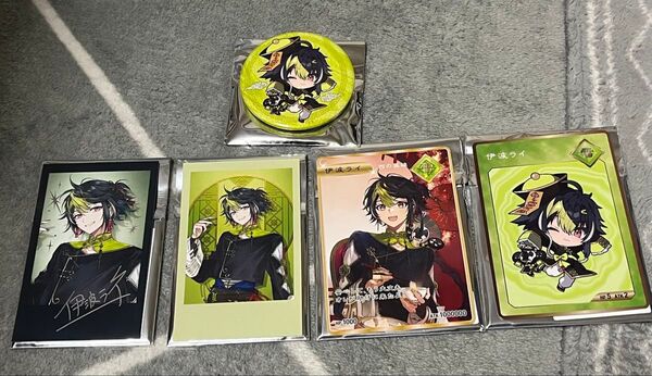 にじさんじ 伊波ライ Dytica 2nd Anniversary チェキ風カード、特典カード、グリッター缶バッジセット