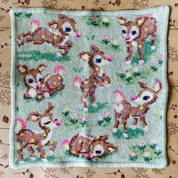 USED美品 FEILERフェイラー タオルハンカチ ツンツンバンビーノ ミントグリーン 値下げ交渉不可