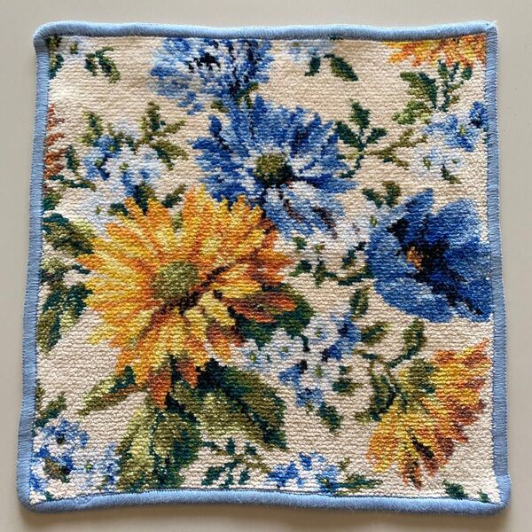 USED美品 FEILERフェイラー タオルハンカチ 花柄 ベージュ