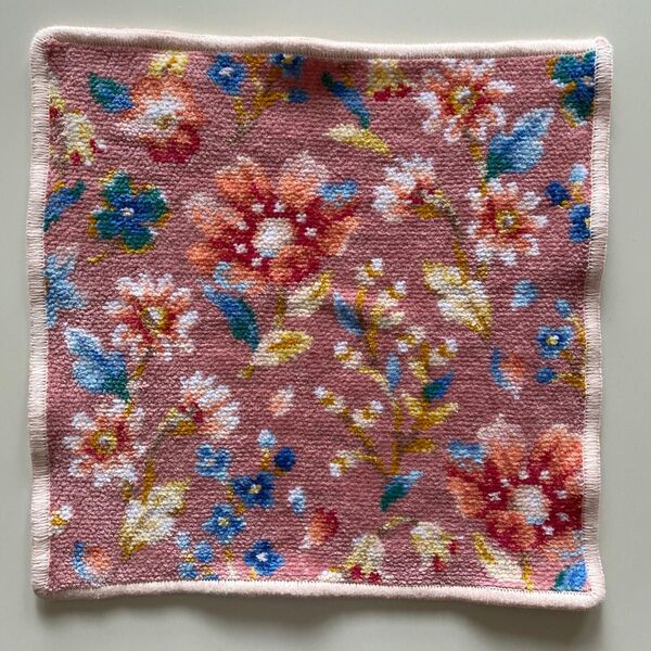 USED美品 FEILERフェイラー タオルハンカチ 花柄 B品 ピンク