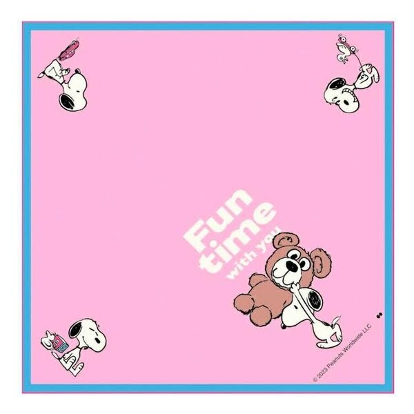 スヌーピー & テディベア ランチクロス ピンク 新品