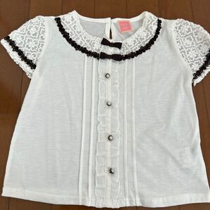 130cm axes femme kids ブラウス レース ホワイト