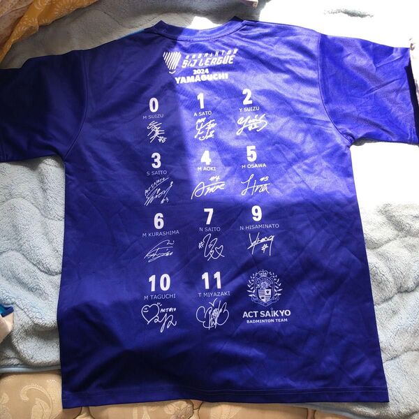 ACT SAIKYO BADMINTON TEAM バドミントンチーム 公式Tシャツ 選手プリントサイン入り SJリーグ山口大会