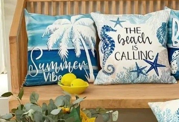 24時までの限定価格!クッションカバー 2枚セット ヒトデ 海☆ 夏 インテリア