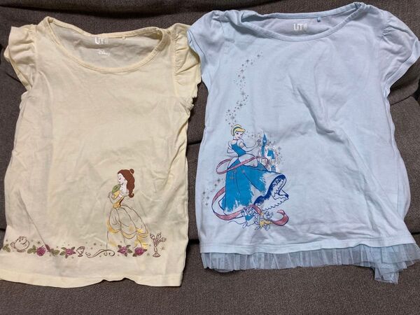 ユニクロ Tシャツ 半袖 ディズニー プリンセス UT 110,120サイズ 2枚