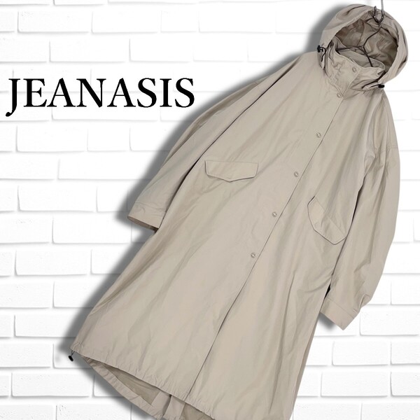 ◆良品◆ JEANASIS ジーナシス ゆったり♪ ロング モッズコート スプリング コート アイボリー系 レディース F ◆送料無料◆ 0785E□