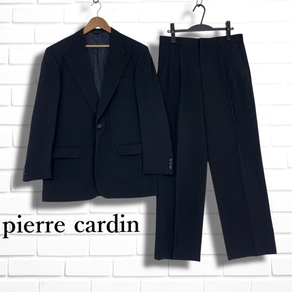 ◆美品◆ pierre cardin ピエールカルダン ブラックフォーマル セットアップ スーツ 黒 ブラック メンズ 94A6 ◆日本製 喪服◆ 1515E□