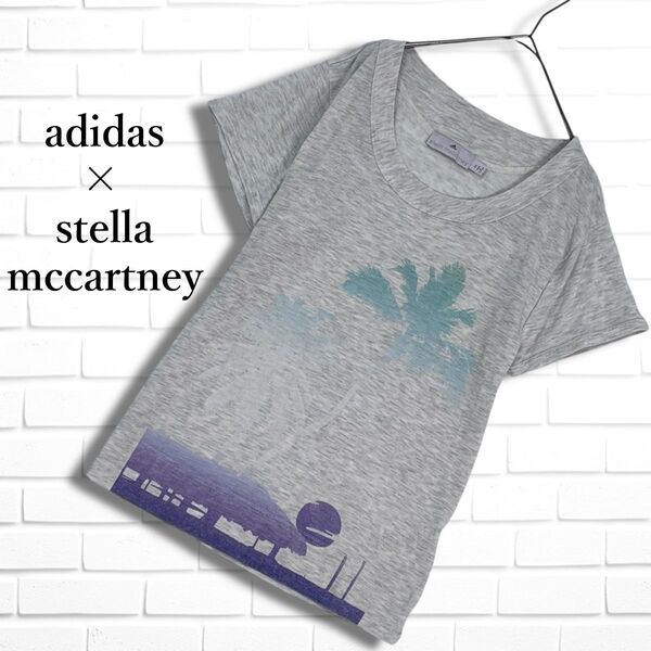 ◆良品◆ adidas × stella mccartney アディダス ステラマッカートニー コラボ プリント 半袖 Tシャツ トップス レディース XS 2295E◎