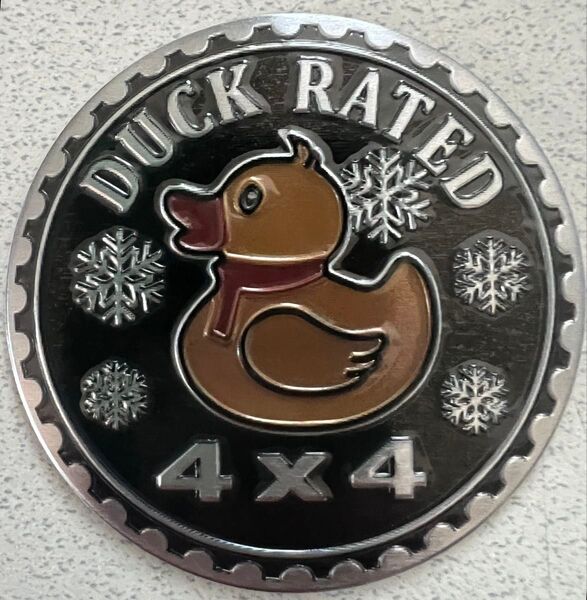 JeepDUCK RATED 4x4スモークダック雪メタルステッカー ワッペン
