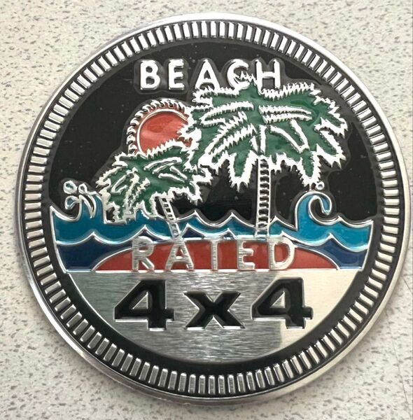 JEEP BEACH RATED4×4夕日メタルステッカー ワッペン