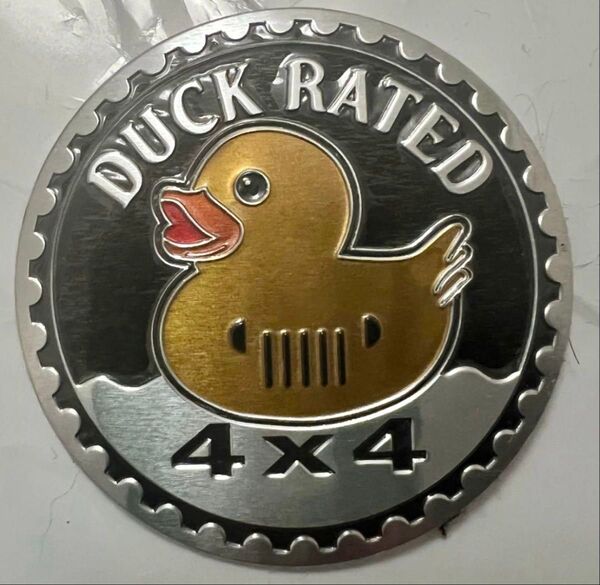 JeepDUCK RATED 4x4ゴールドダックメタルステッカー ワッペン