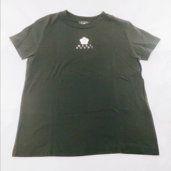 A-22【良品】mary quant マリークワント 半袖シャツ Tシャツ 花柄 ブラック カットソー ヴィンテージ 古着