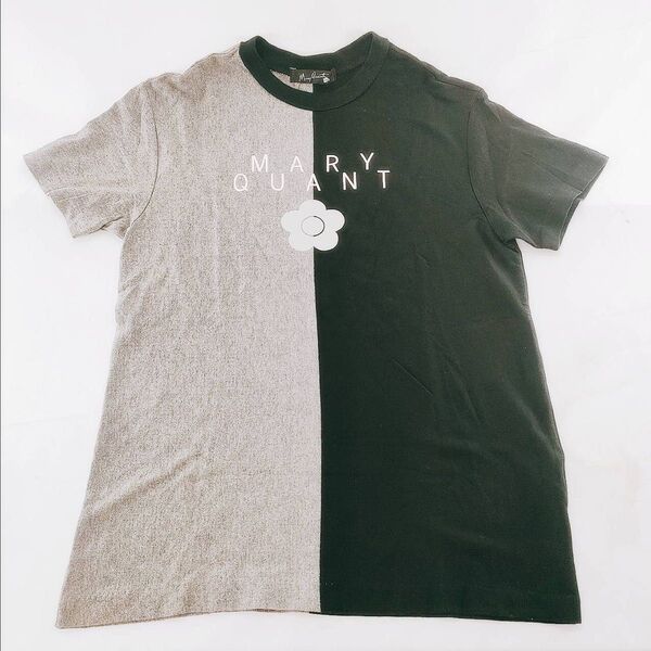 A-22【良品】mary quant マリークワント 半袖シャツ Tシャツ 花柄 ブラック グレー カットソー ヴィンテージ 古着