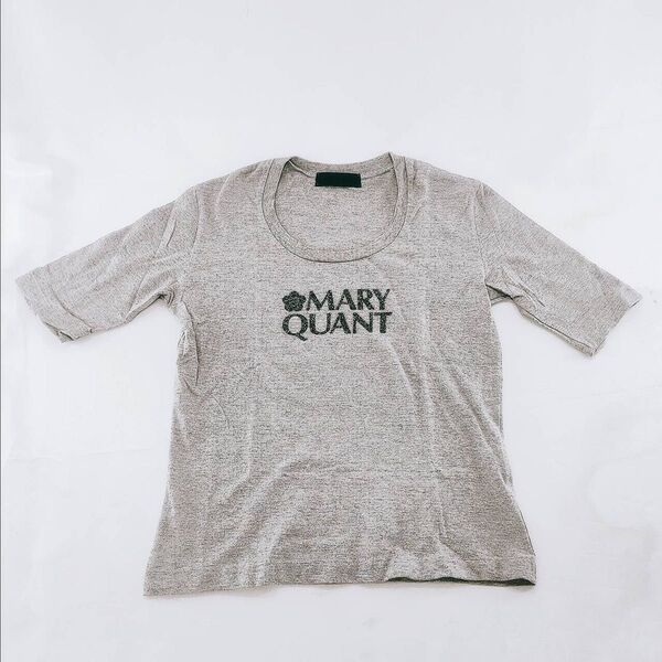 A-22【良品】mary quant マリークワント 半袖シャツ Tシャツ グレー ロゴ カットソー ヴィンテージ 古着