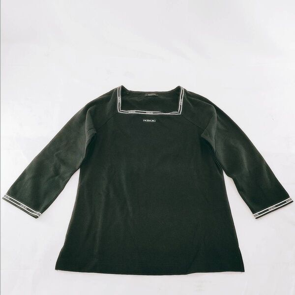 A-24【良品】ingeborg インゲボルグ 長袖シャツ Tシャツ ブラック 7部袖 ロゴ カットソー ヴィンテージ 古着