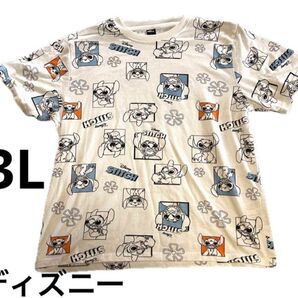 ディズニー スティッチ 総柄Tシャツ 3L