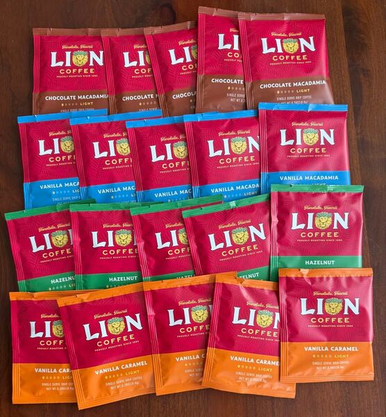 LION COFFEE(ライオンコーヒー)フレーバーコーヒー 4種類×各5袋の合計20袋