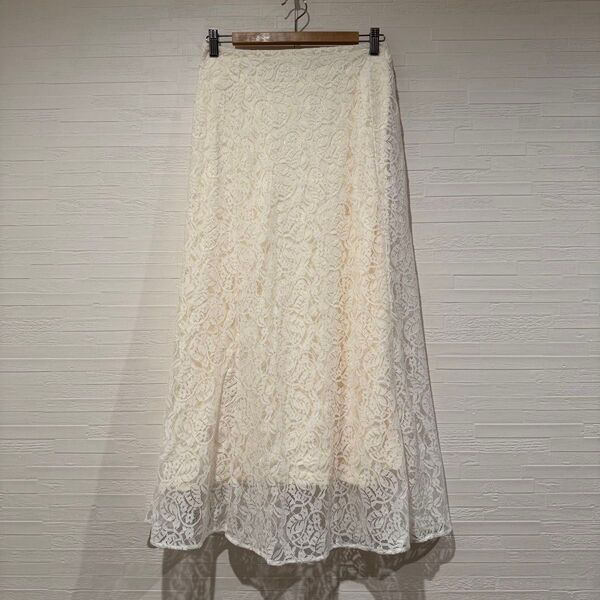 美品 GRL グレイル 花柄 レース スカート レデース 女性リボン フラワー ロングスカート 春夏 春物 夏物 フリーサイズ