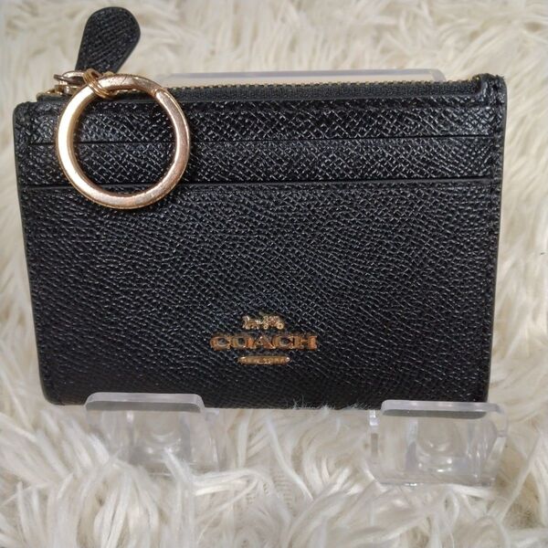 COACH レザー コインケース キーリング ブラック