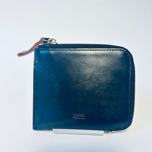 美品 PORTER FILM ポーター コンパクトウォレット フィルム ラウンドジップ 小銭入れ ミニ財布 本革 レザー
