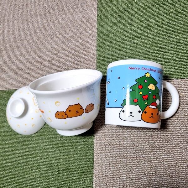 カピバラさん ふた付おわん クリスマスマグカップ