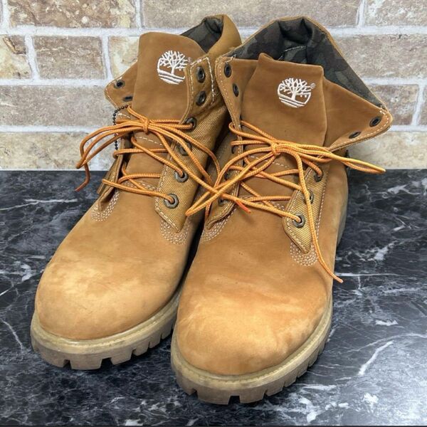 【674】★美品★ Timberland ティンバーランド ブーツ ハイカット ブラウン ウォータープルーフ