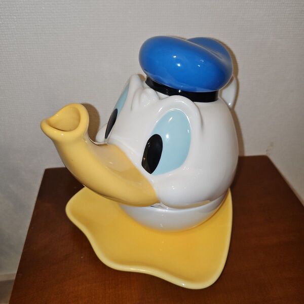 希少 美品 未使用 ディズニーランド 限定 ドナルド ティーポット カップ ソーサー セット Disney ドナルドダック 陶器