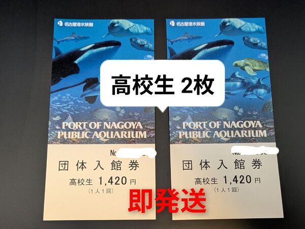 【高校生2枚】名古屋港水族館★引換券★ペア入館券★即発送 無料券