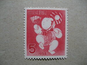 年賀切手 三番叟人形５円 1953年