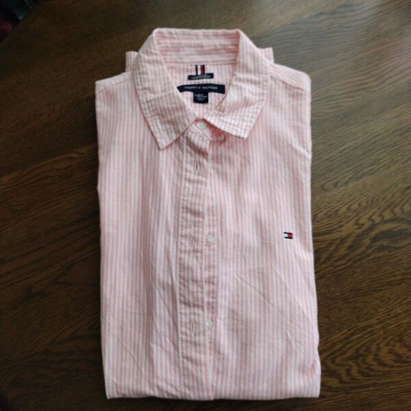 Tommy Hilfiger ストライプシャツ ピンクXX Sサイズ レディース