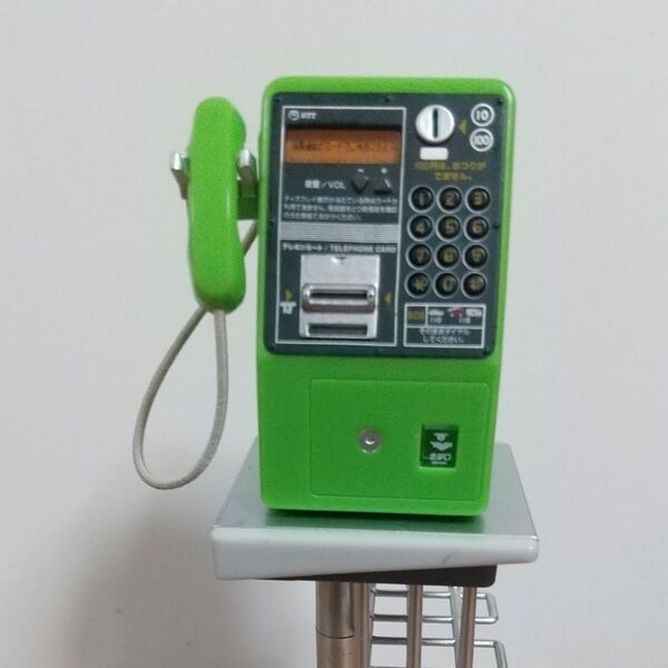 公衆電話 ミニチュア グリーン レトロ