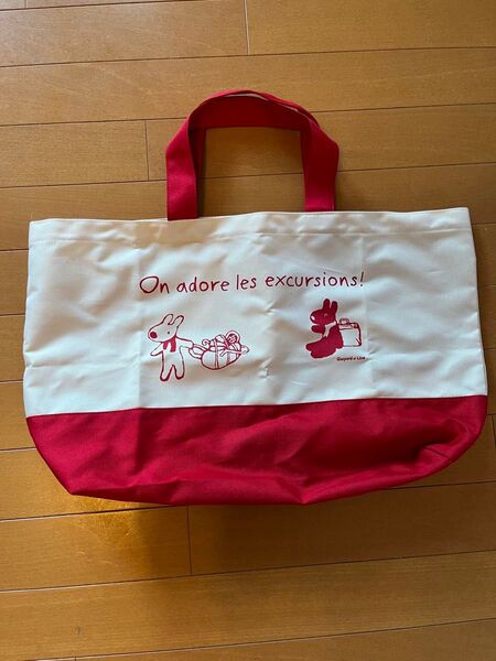 Gaspard et Lisa トートバッグ オフホワイト×レッド