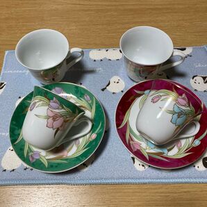 YUMI KATSURA カップ&ソーサー 4客セット 花柄 上品