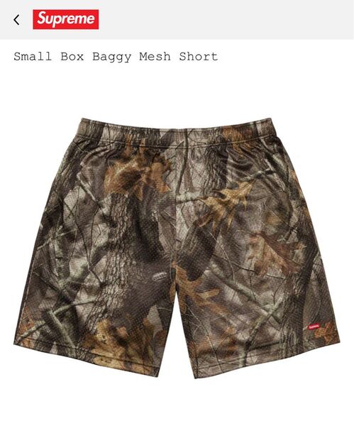 【新品未使用】Supreme Small Box Baggy Mesh Short Camo Sサイズ ショートパンツ