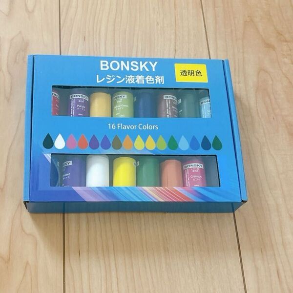 Bonsky レジン 着色剤 レジン液 透明色 16色 10ml ハンドメイド