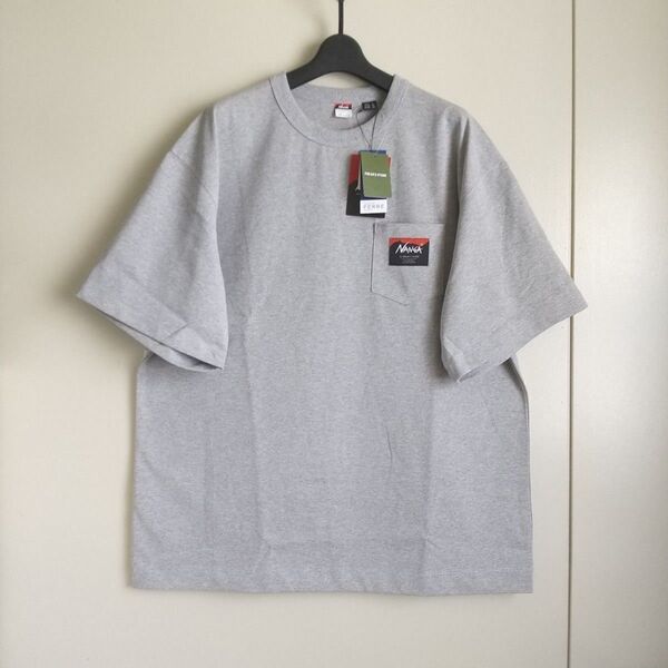 ナンガ フリークスストア別注 エコハイブリッド ルーズフィット ロゴ Tシャツ グレー Lサイズ 新品