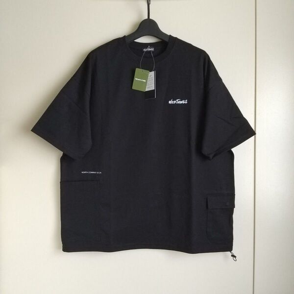 ワイルドシングス フリークスストア別注 ビッグシルエット サイドポケットTシャツ ブラック Lサイズ 新品