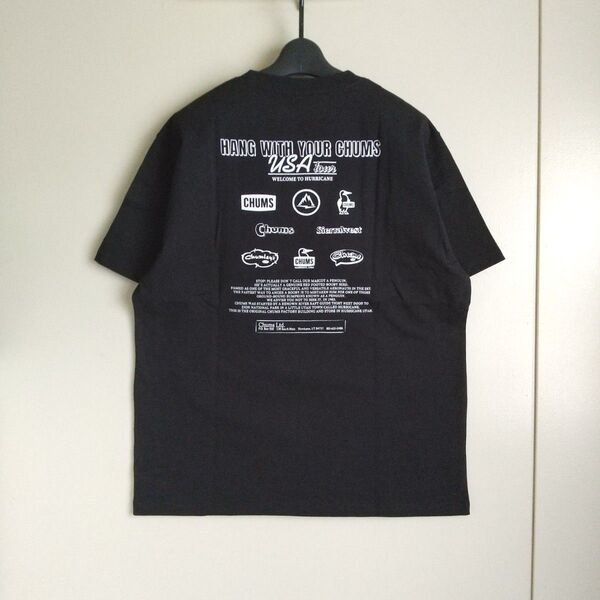 チャムス フリークスストア別注 ロゴ バックプリント クルーネック Tシャツ ブラック XLサイズ 新品
