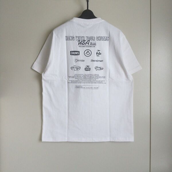 チャムス フリークスストア別注 ロゴ バックプリント クルーネック Tシャツ ホワイト Lサイズ 新品