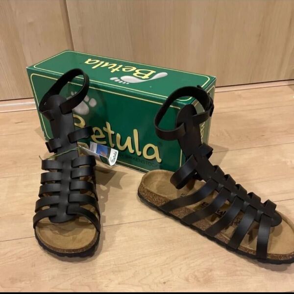 新品 Betula ベチュラ サンダル グラディエーター 黒 サイズは24センチ 未使用