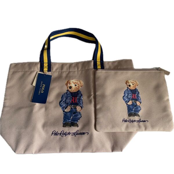 ★新品★ ラルフローレン ポロベア ポーチ付きトートバッグ ベージュ