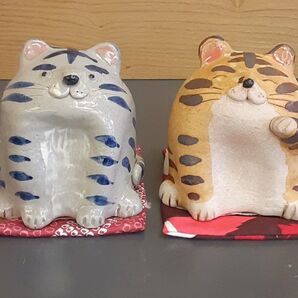 常滑焼 招きトラとお友達置物 招き猫 干支 開運