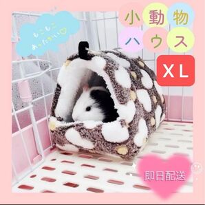 【ブラウン・XLサイズ】小動物ハウス もこもこ ハムスター デグー チンチラ