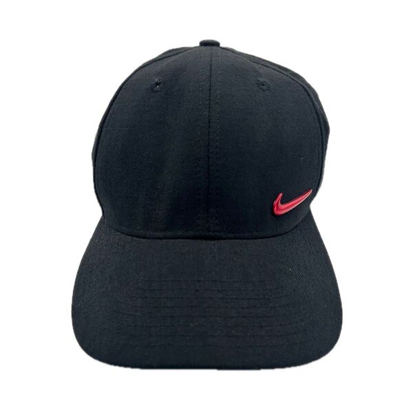90s NIKE ナイキ ビンテージ キャップ スポーツ ランニング ブラック ×レッド