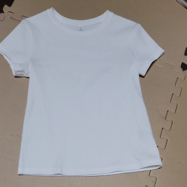 GU リブT Tシャツ 半袖 ホワイト 白 L