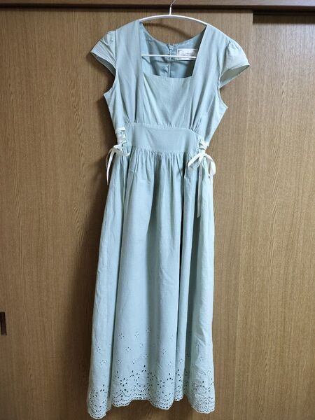ミシェルマカロン コットンレース ワンピース XS ミントグリーン