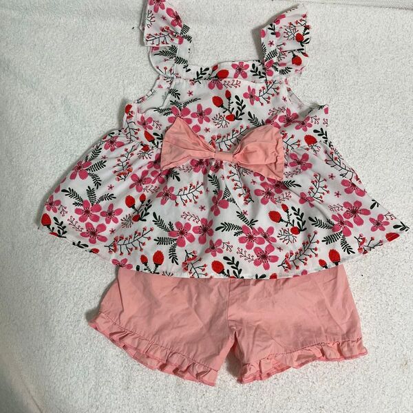 女の子 セットアップ キッズ 100 花柄 シーイン