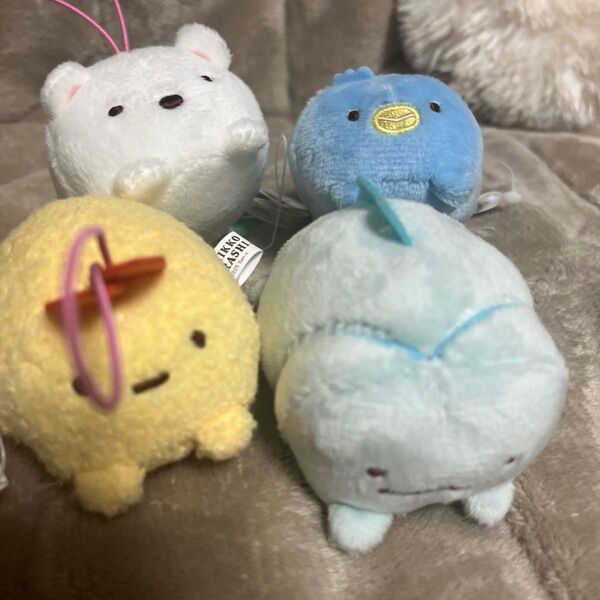 すみっコぐらし うつぶせ ゴムひも付きマスコット すみっこ ぬいぐるみミニ えびふらい ぺんぎん