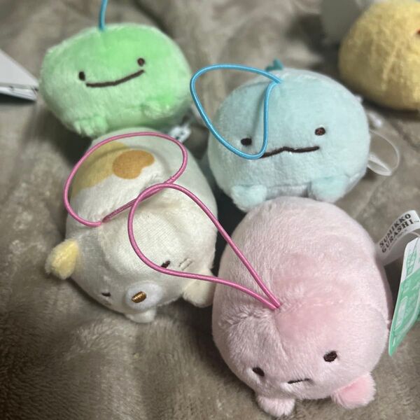 すみっコぐらし うつぶせ ゴムひも付きマスコット すみっこ ぬいぐるみミニ たぴおか